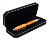 Stylo Eurotop fait de loupe d'érable teint orange